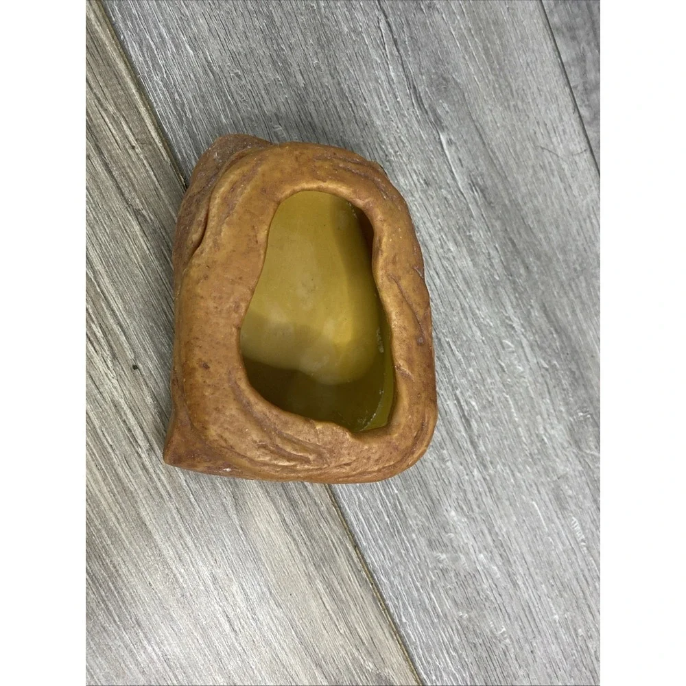 Natural Rock Style Reptile Hide and Water Dish Set Tan Brown Terrarium Decor